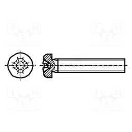 100 pcs x BOSSARD - 1151665 - Screw, M3x5, 0.5, Head: cheese head, Phillips, PH2, steel, ISO 7048