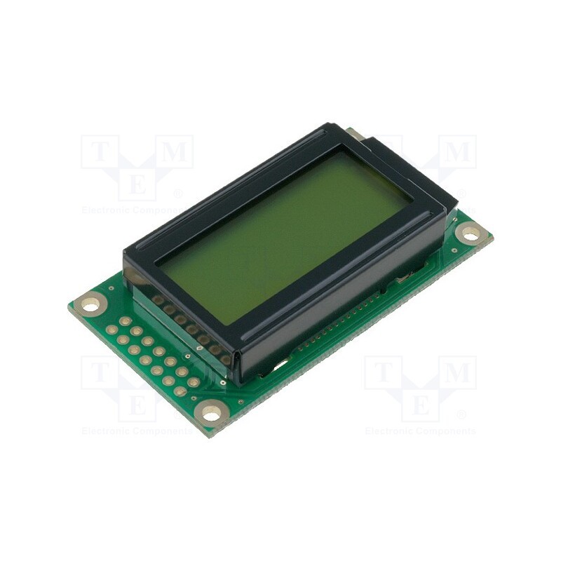 1 pcs x RAYSTAR OPTRONICS - RC0802A-YHW-ESV - Display: LCD, alphanumeric, STN Positive, 8x2, yellow-green, LED