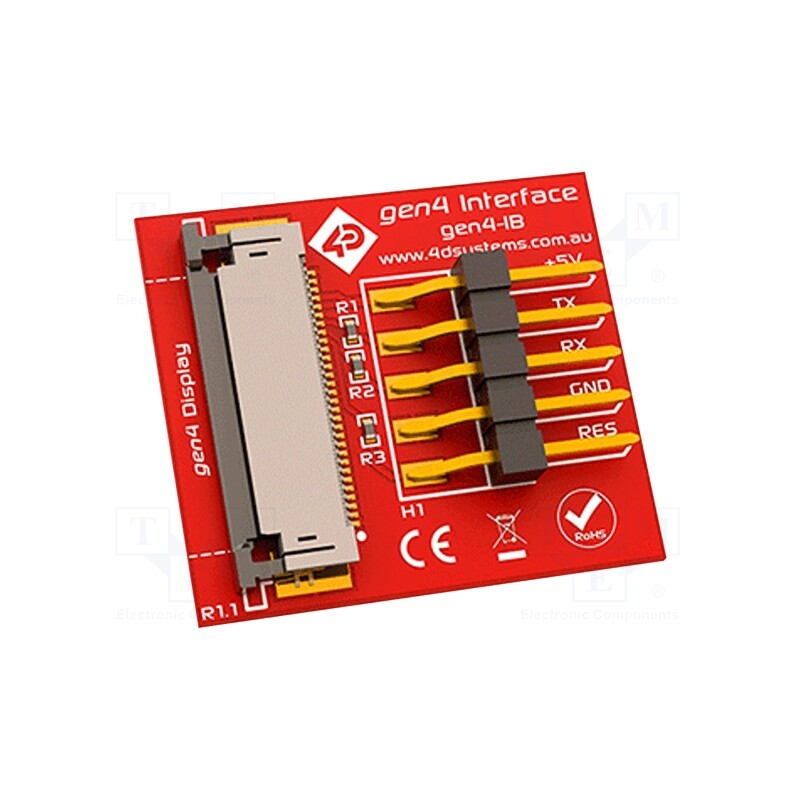 1 pcs x 4D Systems - GEN4-IB - 5pin ZIF 30 adapter, Interface: GPIO,serial,SPI, -15÷65°C