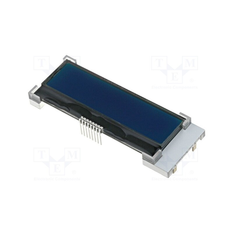 1 pcs x RAYSTAR OPTRONICS - RX1602A4-BIW-TS - Display: LCD, alphanumeric, COG,STN Negative, 16x2, blue, LED