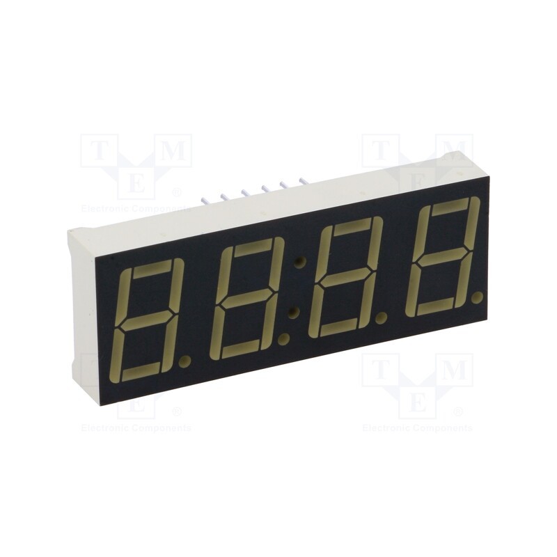 1 pcs x KINGBRIGHT ELECTRONIC - CC56-12EWA - Display: LED, 7-segment, 14mm, 0.56', No.char: 4, red, 1.2÷6.4mcd