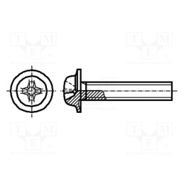 100 pcs x BOSSARD - 1070479 - Screw, with flange, M3x6, 0.5, Head: button, Phillips, PH2, steel