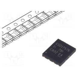 1 pcs x TEXAS INSTRUMENTS - CSD17576Q5BT - Transistor: N-MOSFET, unipolar, 30V, 100A, 125W, VSON-CLIP8, 5x6mm