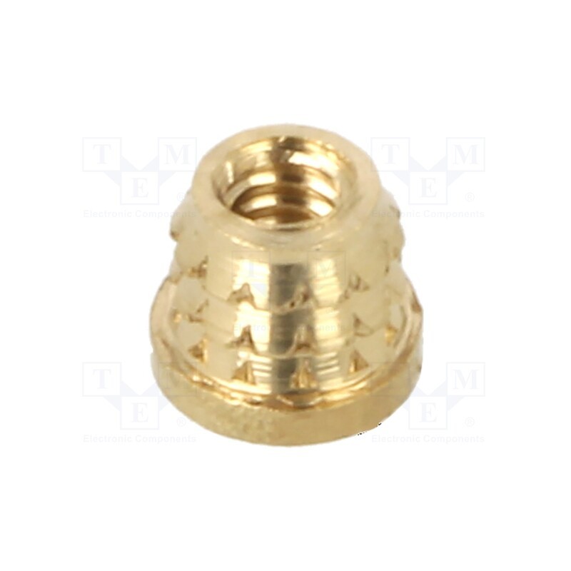 100 pcs x TAPPEX - 073M1.6 - Threaded insert, brass, M1,6, BN 37901, L: 2mm, MULTISERT®
