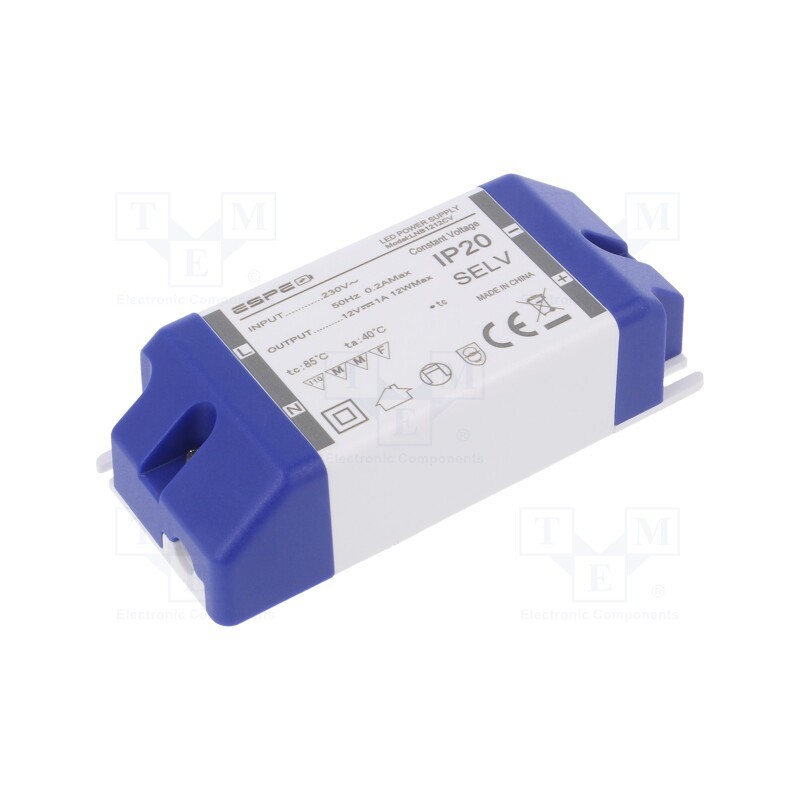 1 pcs x ESPE - LNB1212CV - Power supply: switched-mode, LED, 12W, 12VDC, 1A, 220÷240VAC, OUT: 1