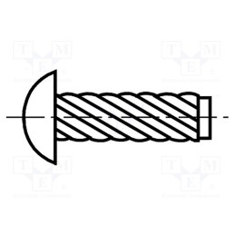 100 pcs x BOSSARD - 1360906 - Screw rivet pin, hardened steel, BN 896, L.rivet: 4.76mm