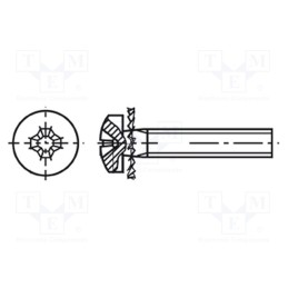 100 pcs x BOSSARD - 3092003 - Screw, M3x6, 0.5, Head: cheese head, Phillips, PH1, steel, zinc