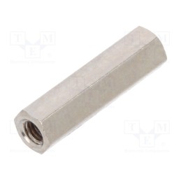 100 pcs x DREMEC - 113X19 - Screwed spacer sleeve, 19mm, Int.thread: M3, hexagonal, brass