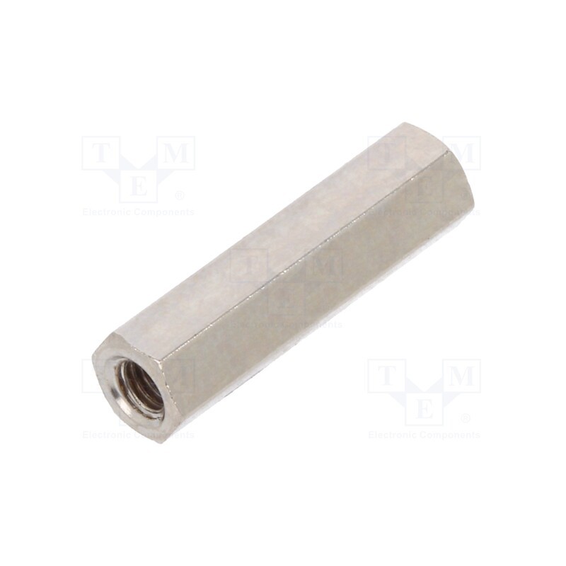 100 pcs x DREMEC - 113X19 - Screwed spacer sleeve, 19mm, Int.thread: M3, hexagonal, brass