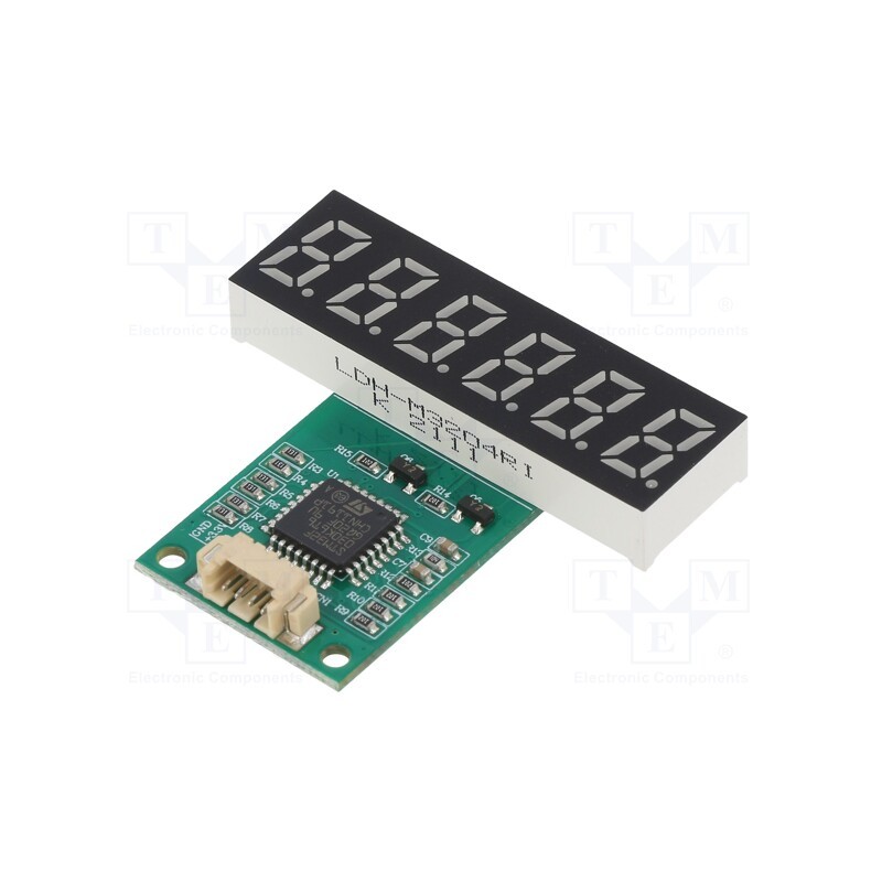 1 pcs x LUMEX - LDH-M3204RI-UR - Display: LED, 7-segment, 8mm, 0.32', No.char: 6, red, 6100ucd, 2÷2.6V