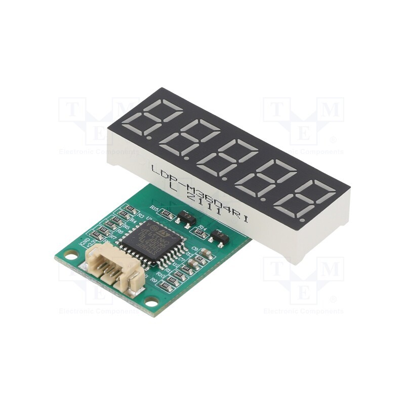 1 pcs x LUMEX - LDP-M3104RI-UR - Display: LED, 7-segment, 8mm, 0.32', No.char: 5, red, 6100ucd, 2÷2.6V