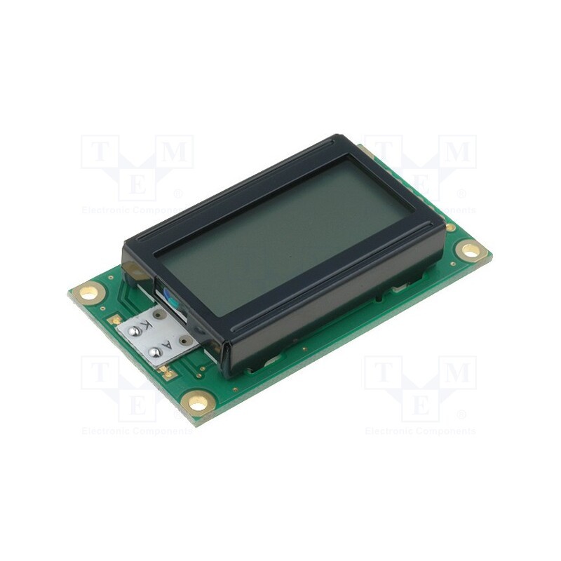 1 pcs x RAYSTAR OPTRONICS - RC0802A-FHY-CSV - Display: LCD, alphanumeric, FSTN Positive, 8x2, yellow, LED, PIN: 14