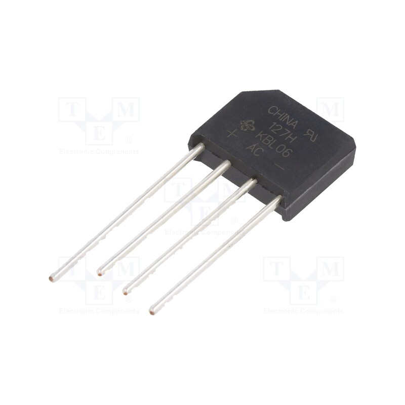 1 pcs x VISHAY - KBL06-E4/51 - Bridge rectifier: single-phase, Urmax: 600V, If: 4A, Ifsm: 200A