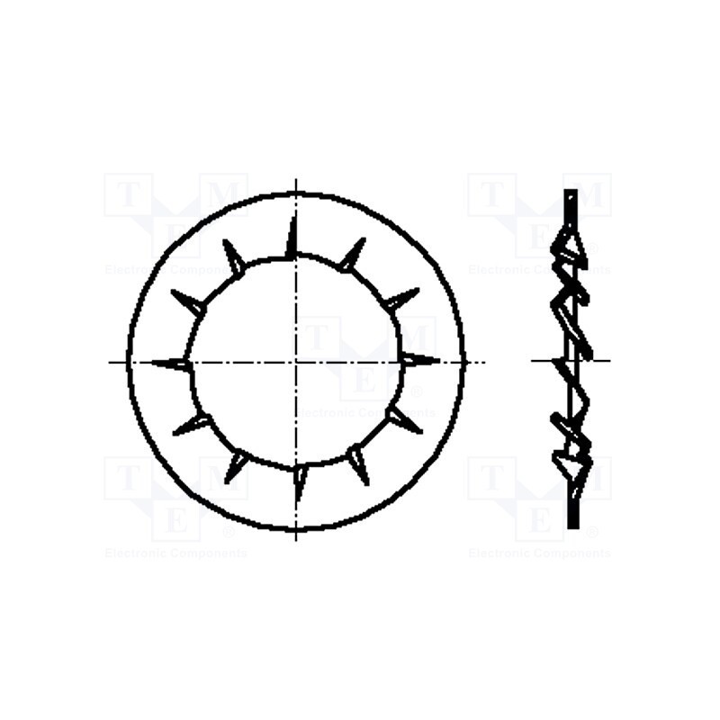 100 pcs x BOSSARD - 1228900 - Washer, internally serrated, M2,5, D5.5mm, h0.4mm, spring steel