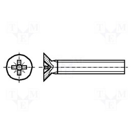 100 pcs x BOSSARD - 3061478 - Screw, M4x25, 0.7, Head: countersunk, Pozidriv, PZ2, DIN 965A