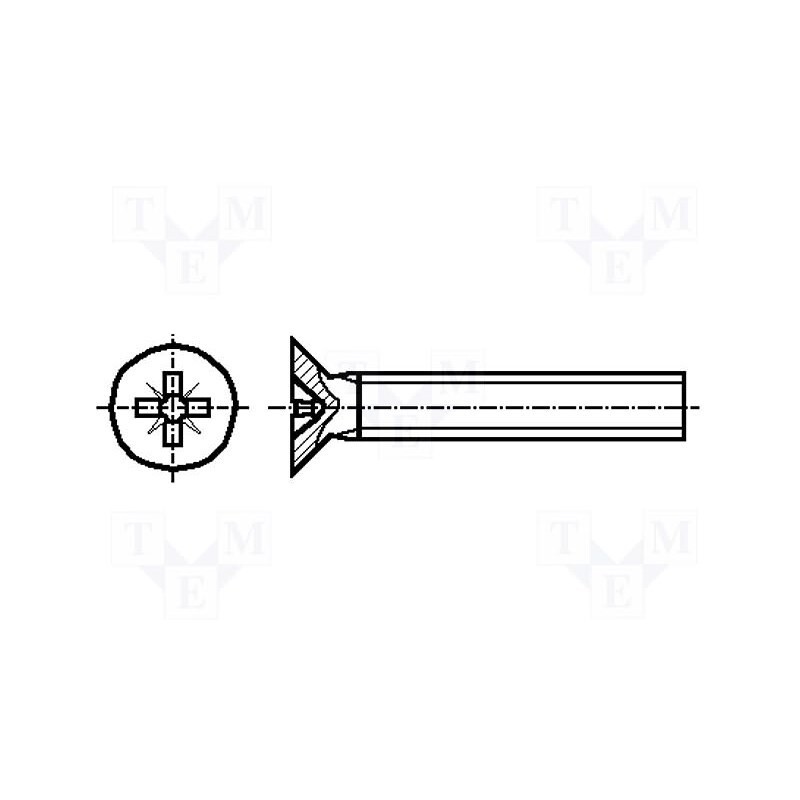 100 pcs x BOSSARD - 3061478 - Screw, M4x25, 0.7, Head: countersunk, Pozidriv, PZ2, DIN 965A