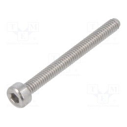 100 pcs x KRAFTBERG - M2X20/D912-A2 - Screw, M2x20, 0.4, Head: cheese head, hex key, HEX 1,5mm, DIN 912