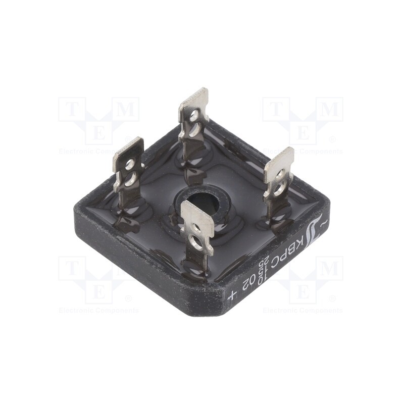 1 pcs x DIOTEC SEMICONDUCTOR - KBPC10/15/2502FP - Bridge rectifier: single-phase, Urmax: 200V, If: 10/15/25A, square
