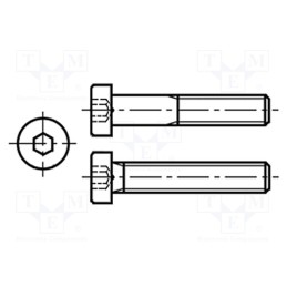 100 pcs x BOSSARD - 1019694 - Screw, M4x16, 0.7, Head: cheese head, hex key, HEX 2,5mm, steel