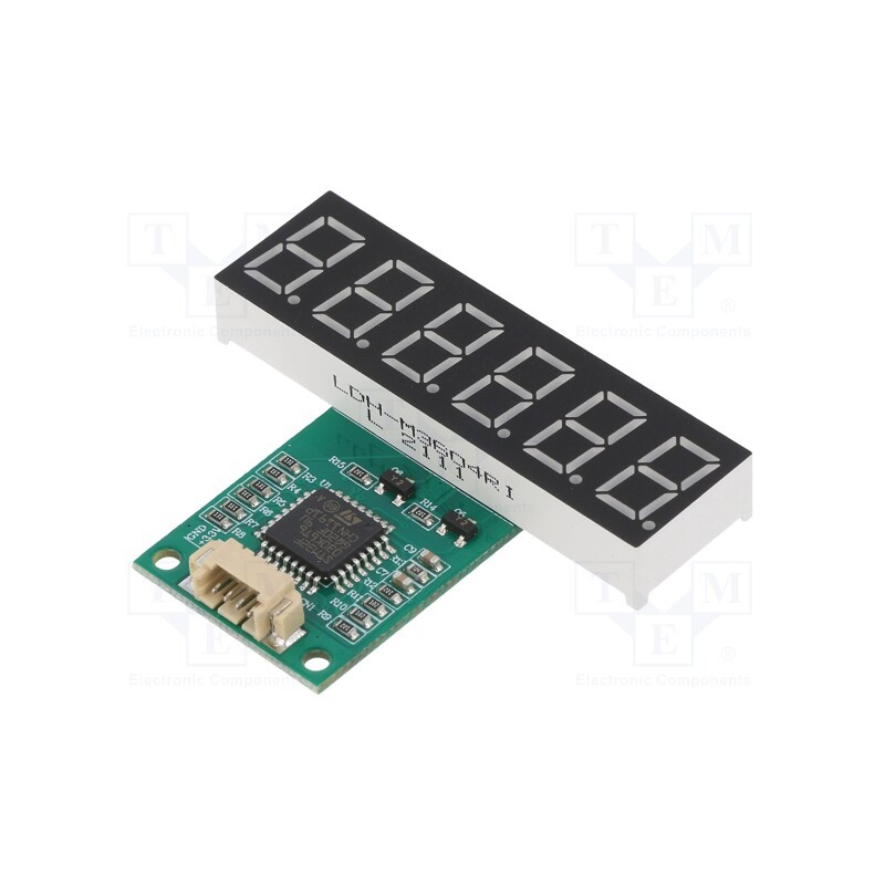 1 pcs x LUMEX - LDH-M3604RI-UR - Display: LED, 7-segment, 9.2mm, 0.36', No.char: 6, red, 7000ucd, 65mW