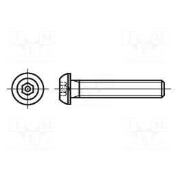 100 pcs x BOSSARD - 1642286 - Screw, M4x12, 0.7, Head: button, hex key, HEX 2,5mm, ISO 7380