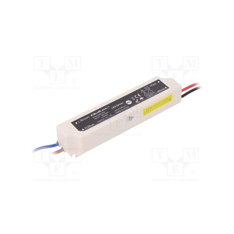 1 pcs x QOLTEC - 50940 - Power supply: switched-mode, LED, 20W, 12VDC, 1.6A, 220÷240VAC