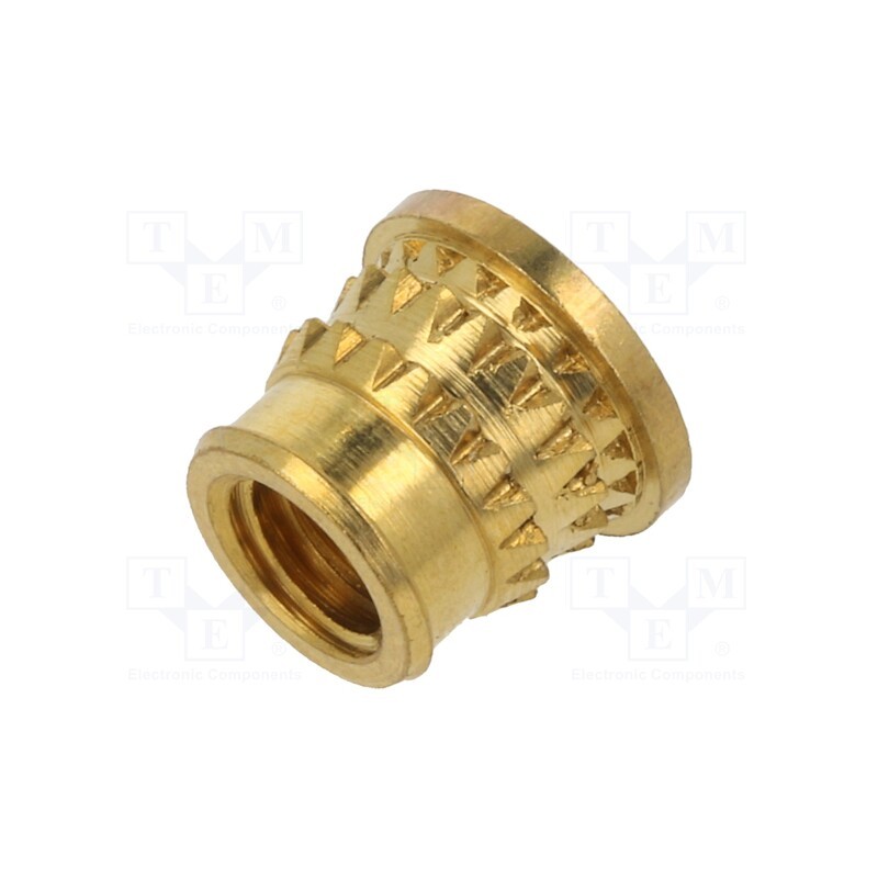 100 pcs x TAPPEX - 072M4 - Threaded insert, brass, M4, L: 5.6mm, Features: for plastic