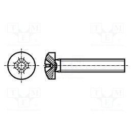 100 pcs x BOSSARD - 1250566 - Screw, M4x10, Head: cheese head, Phillips, PH2, A2 stainless steel