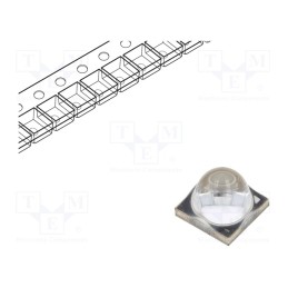 1 pcs x ProLight Opto - PBSD-10JLA-GM - Power LED, UV, 48°, 2000mA, λd: 385÷390nm, Pmax: 10W, 7x7x5.7mm