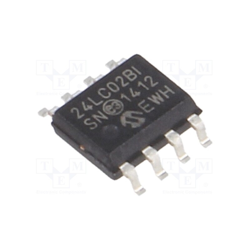 3 pcs x MICROCHIP TECHNOLOGY - 24LC02BT-I/SN - IC: EEPROM memory, 2kbEEPROM, I2C, 256x8bit, 2.5÷5.5V, 400kHz, SO8