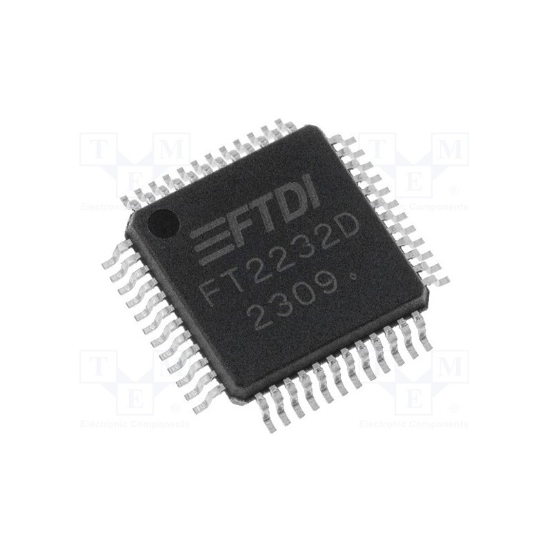 1 pcs x FTDI - FT2232D-TRAY - IC: interface, USB-UART x2, FIFO x2, MPSSE, Full Speed, 3.3÷5VDC