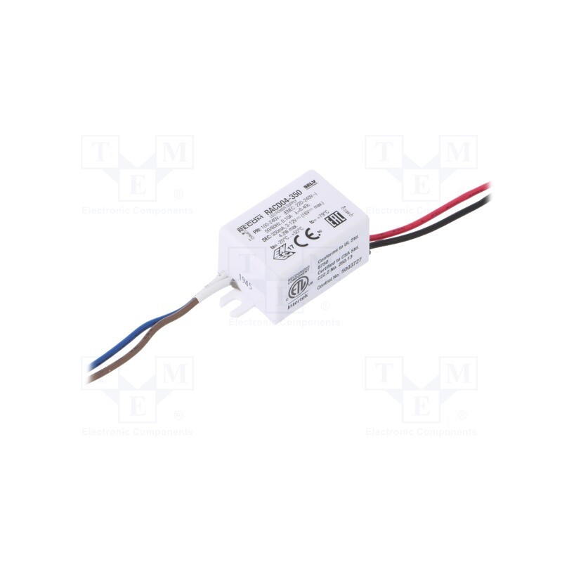 1 pcs x RECOM - RACD04-350 - Power supply: switched-mode, LED, 4W, 3÷12VDC, 350mA, 90÷264VAC