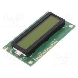 1 pcs x POWERTIP - NPC1602LRU-FWT-H - Display: LCD, alphanumeric, STN Positive, 16x2, 84x44x12.7mm, LED