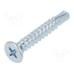100 pcs x BOSSARD - 1476297 - Screw, for metal, 2.9x19, Head: countersunk, Phillips, PH1, zinc