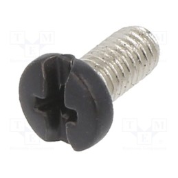 100 pcs x KEYSTONE - 2663044 - Screw, M3x6, 0.5, Head: cheese head, Phillips,slotted, brass, black