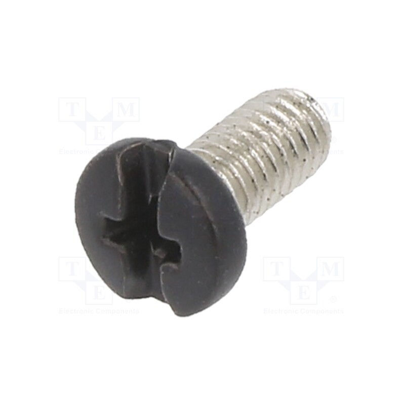 100 pcs x KEYSTONE - 2663044 - Screw, M3x6, 0.5, Head: cheese head, Phillips,slotted, brass, black