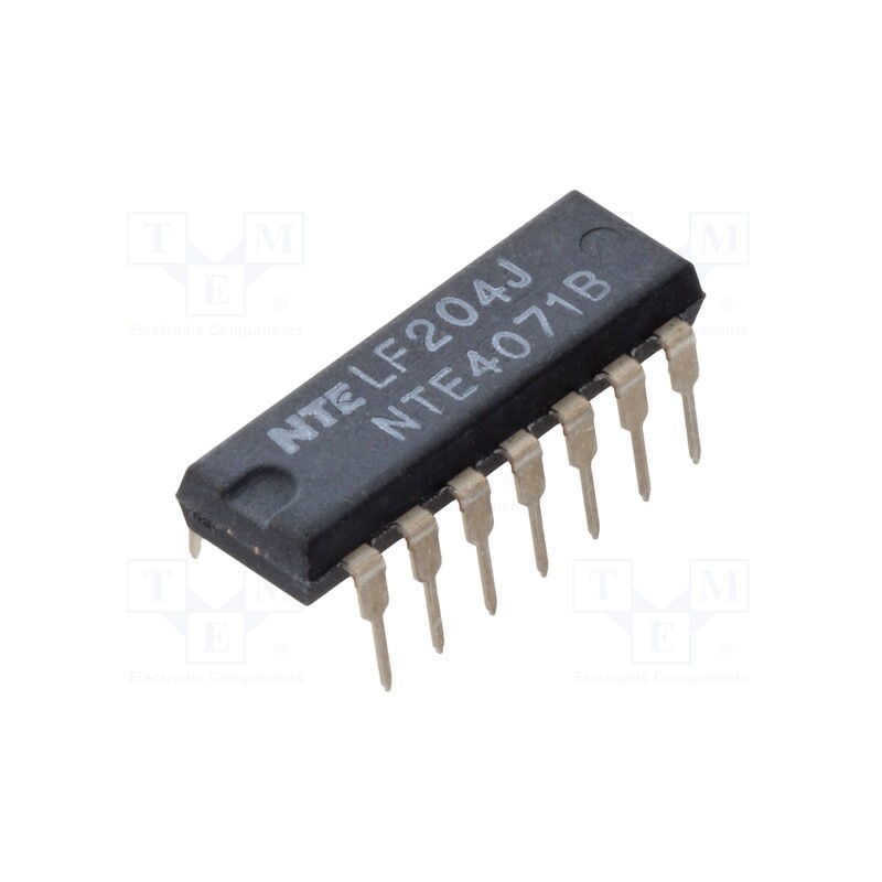 1 pcs x NTE Electronics - NTE4071B - IC: digital, OR, Ch: 4, IN: 2, CMOS, THT, DIP14, 3÷18VDC, -55÷125°C