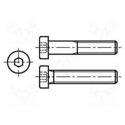 100 pcs x BOSSARD - 1019821 - Screw, M6x14, 1, Head: cheese head, hex key, HEX 4mm, steel, zinc