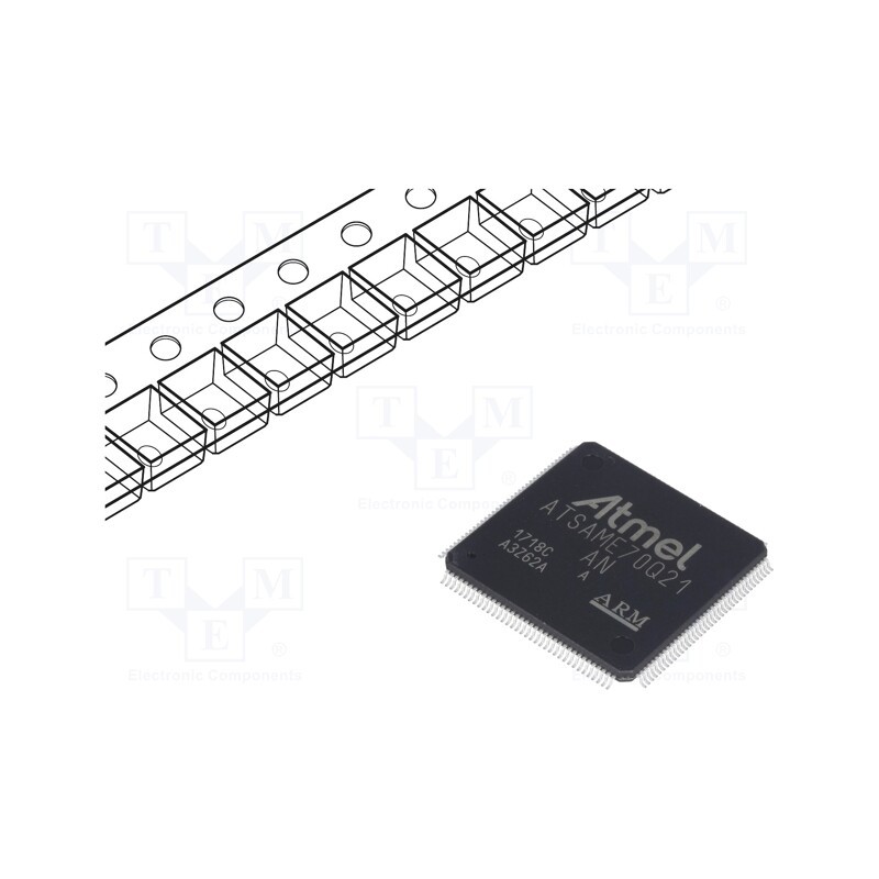 1 pcs x MICROCHIP TECHNOLOGY - ATSAME70Q21A-AN - IC: ARM microcontroller, LQFP144, 1.62÷3.6VDC, Ext.inter: 114