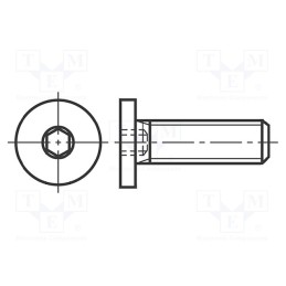 100 pcs x BOSSARD - 1415603 - Screw, M5x12, 0.8, Head: cheese head, hex key, HEX 3mm, steel