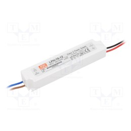1 pcs x MEAN WELL - LPH-18-12 - Power supply: switched-mode, LED, 18W, 12VDC, 1.5A, 180÷264VAC