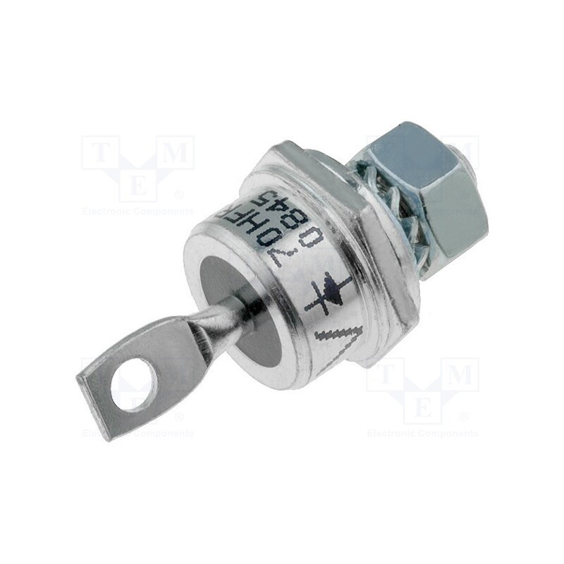 1 pcs x VISHAY - VS-70HFR120 - Diode: rectifying, 1.2kV, 1V, 70A, anode to stud, DO203AB,