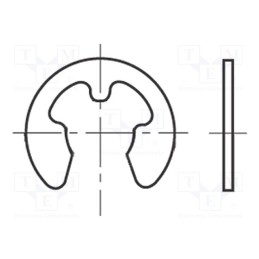 100 pcs x BOSSARD - 1228080 - Circlip, spring bronze, Shaft dia: 2.3mm, BN 593, Ring: external