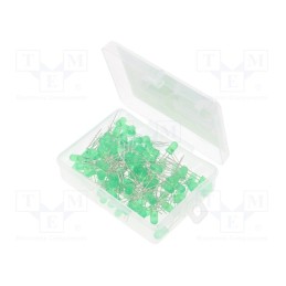 1 set x OPTOSUPPLY - OKLEDT5100G8 - Kit: LED, THT, 5mm, 100pcs, yellow green, 1.8÷2.4V, plastic box
