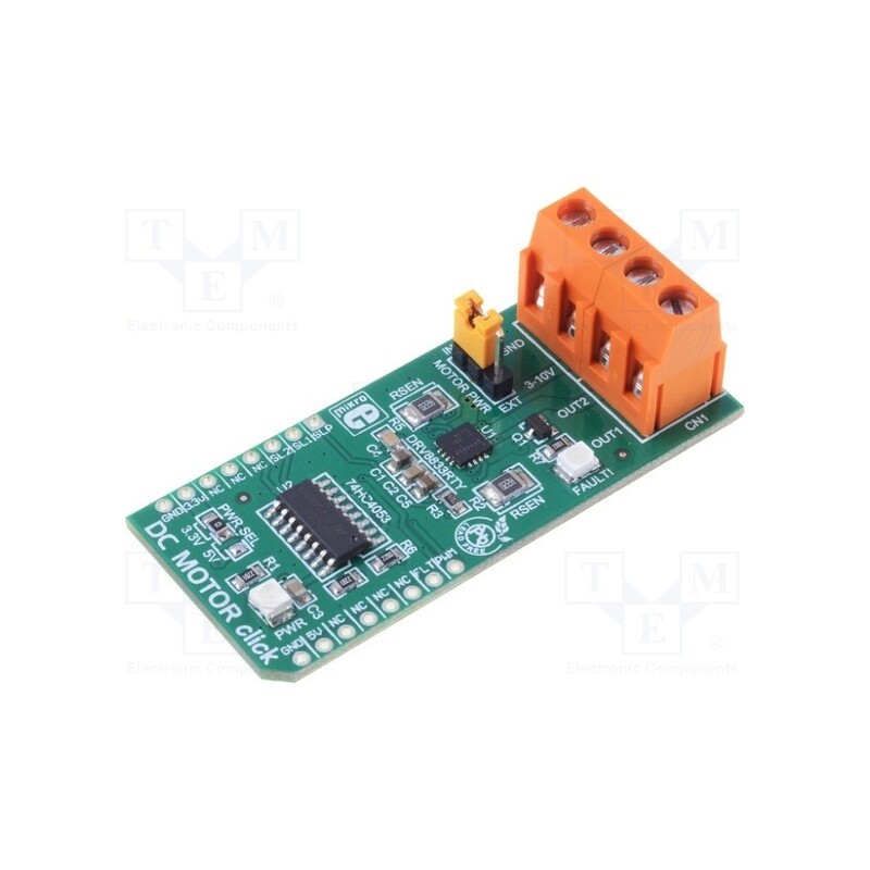 1 pcs x MIKROE - DC MOTOR CLICK - Click board, motor driver, PWM, 74HC4053,DRV8833RTY, 3.3VDC,5VDC
