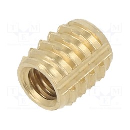 100 pcs x TAPPEX - 136M4 - Threaded insert, brass, M4, BN 37915, L: 7.1mm, TRISERT®