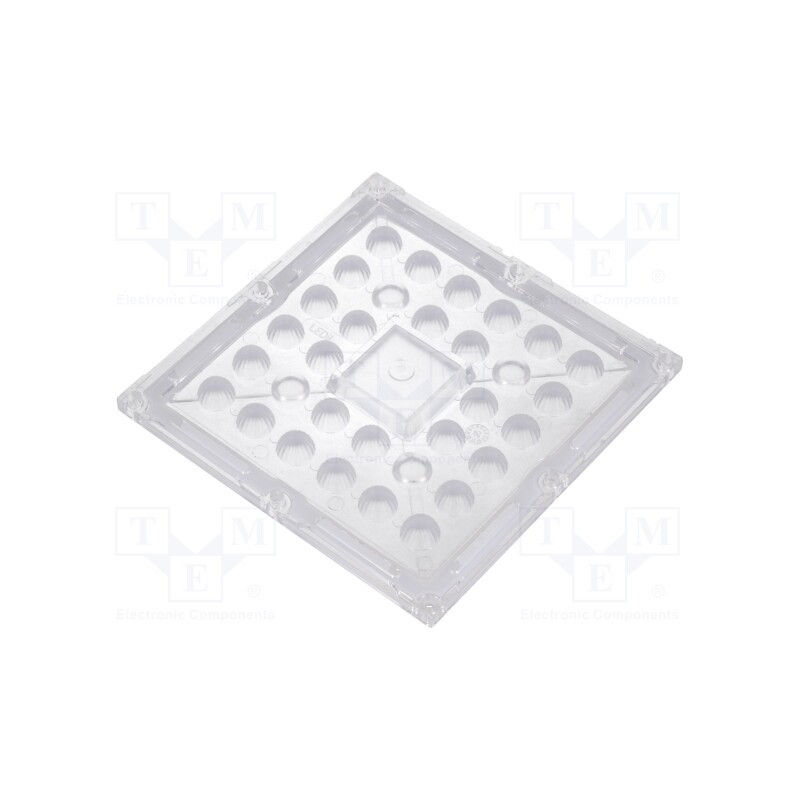 1 pcs x LEDIL - CS16323_STRADELLA-IP-28-HB-M - LED lens, square, plexiglass PMMA, transparent, Mounting: screw