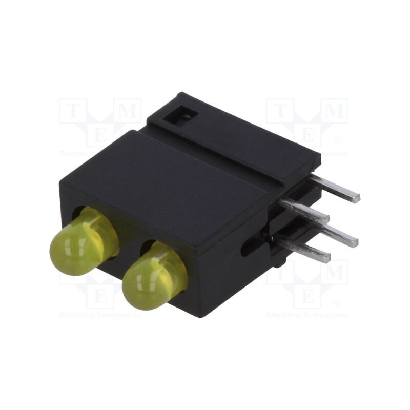 1 pcs x SIGNAL-CONSTRUCT - DVDD211 - LED, in housing, yellow, 3mm, No.of diodes: 2, 20mA, 40°, 2.1V, 25mcd