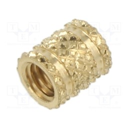 100 pcs x TAPPEX - 117M3 - Threaded insert, brass, M3, BN 37868, L: 4.72mm, HiMOULD®