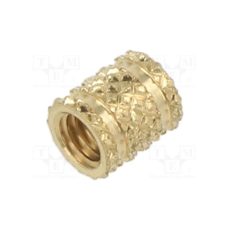 100 pcs x TAPPEX - 117M3 - Threaded insert, brass, M3, BN 37868, L: 4.72mm, HiMOULD®